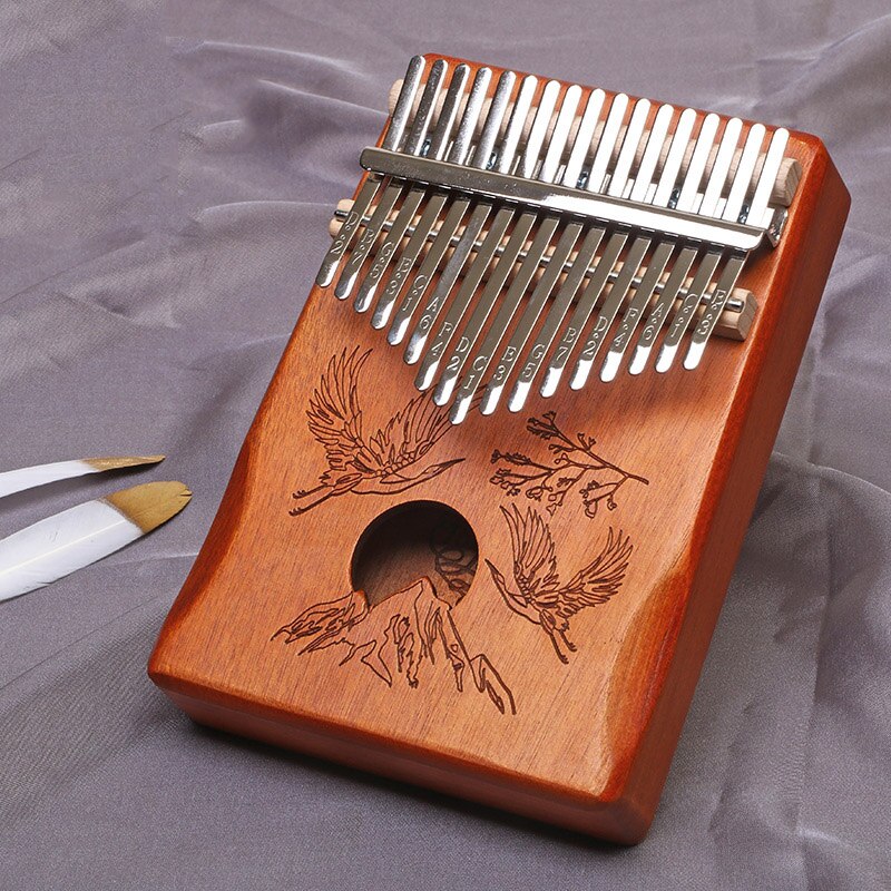 Piano de pulgar Kalimba, 17 teclas, portátil, flexible, hecho por una sola tabla, madera de caoba de: I