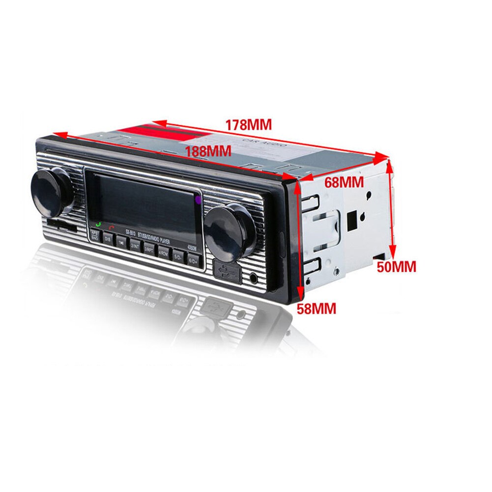 Aux MP3 Player Vintage Stereo Radio Music USB LCD Display Bluetooth Car Classic FM Audio