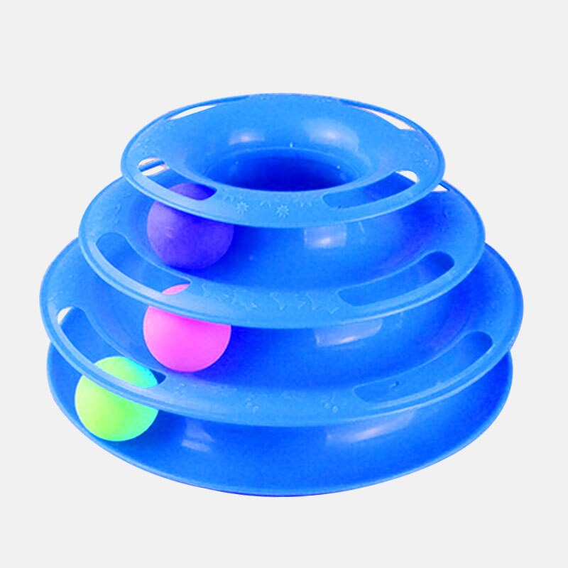 Three Levels pet cat toy Training Amusement plate Kitten Tower Tracks Disc cat Intelligence Amusement triple disc cat toys ball: 6