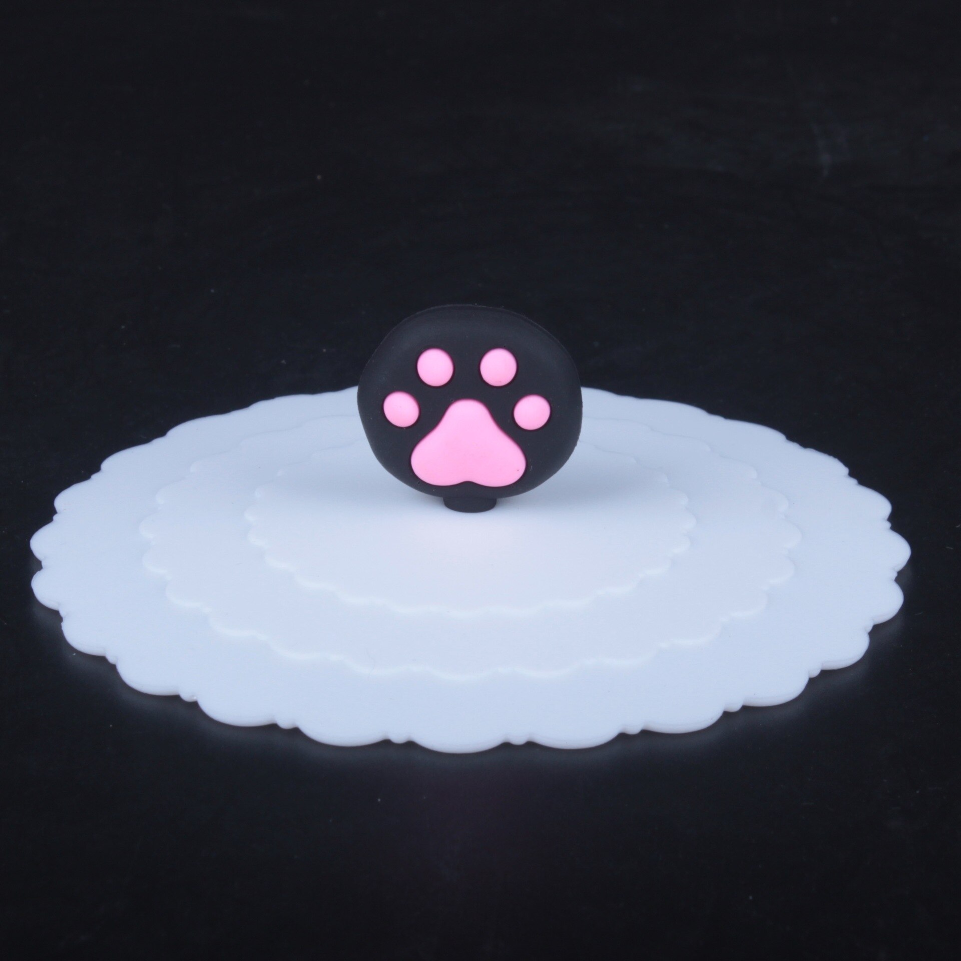 10CM Cute Cartoon Silicone Cup Cover Heat-resistant Leakproof Sealed Lids Tea Coffee Mugs Dustproof Suction Cap Home Supplies: White