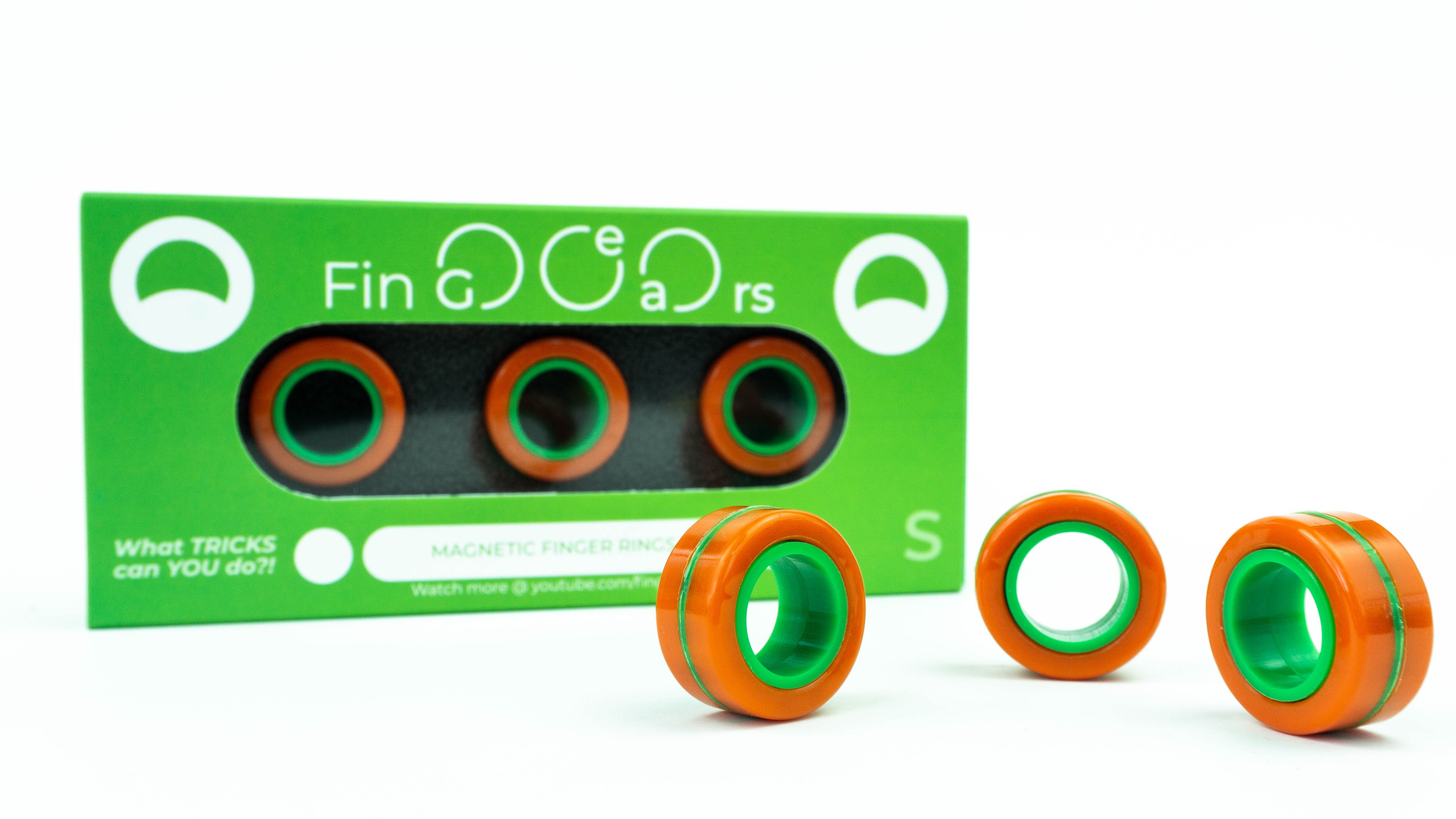 ORIGINALES Fingears Magnetic Finger Ring Talla S: Orange/Green