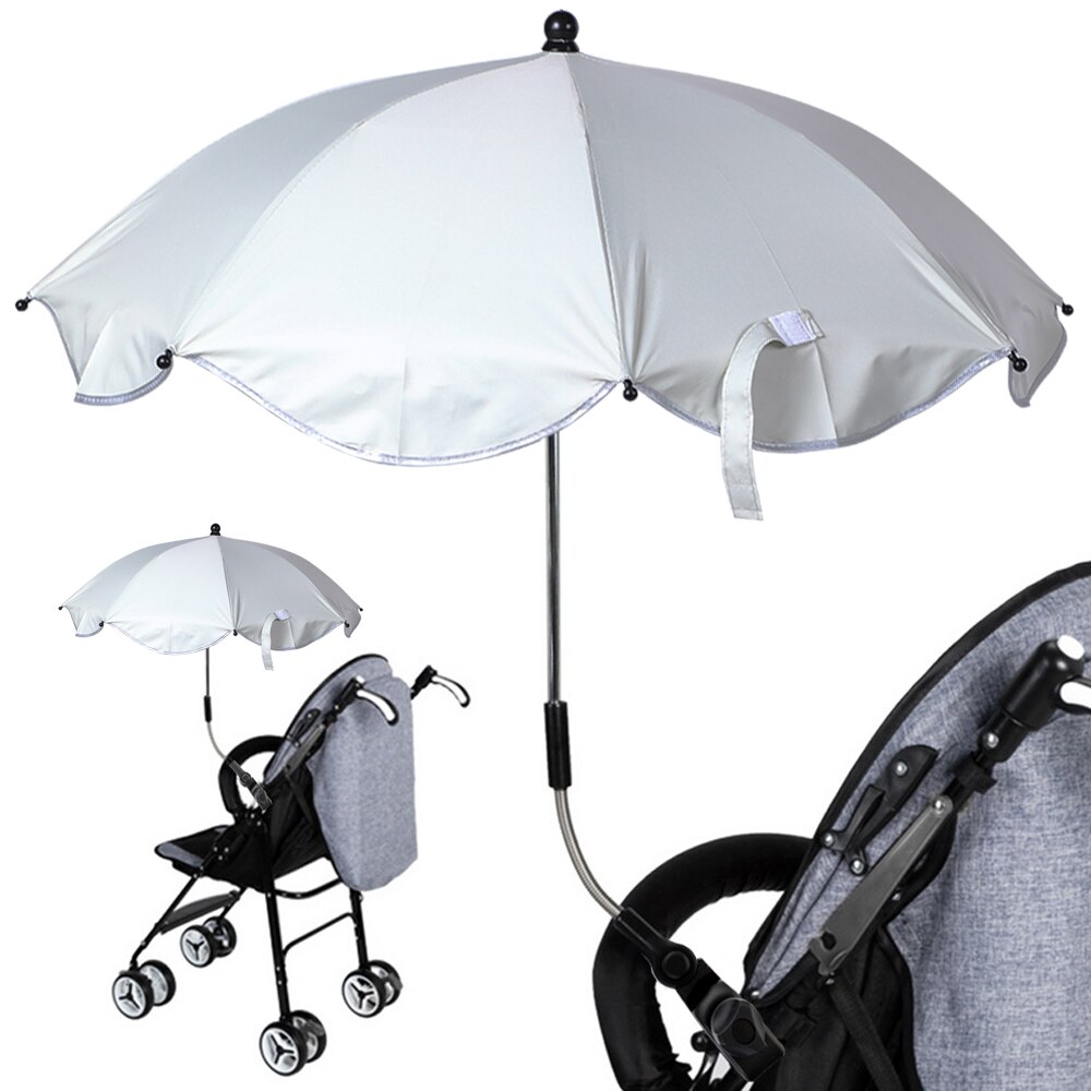 Justerbar barnvagn paraply solkapell stretch stativhållare 360 grader barnvagn paraplyer babyvagn tillbehör: 7