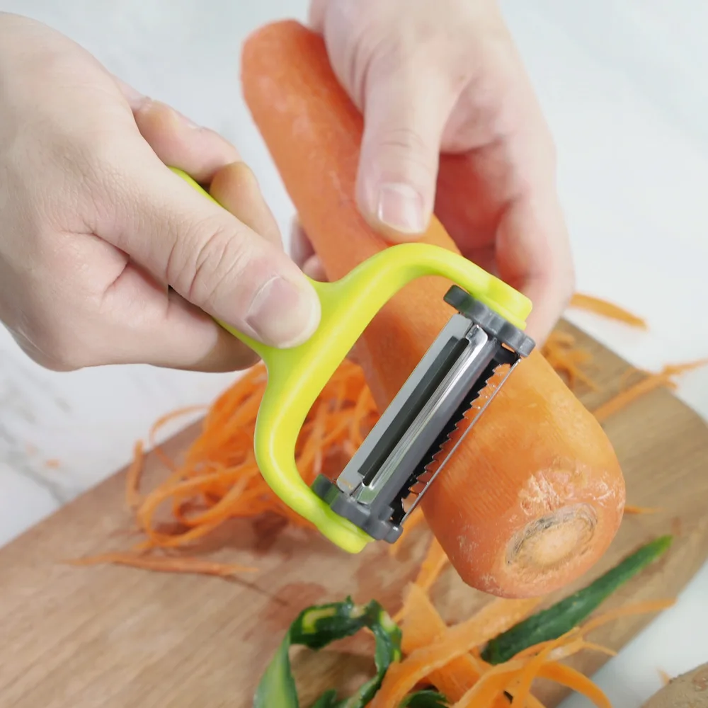 1 Stuks 3 In 1 Julienne Groenteschiller-Schiller Van Citrusvruchten Voor Sinaasappelcitroencocktails-Wortel-En Aardappelschiller