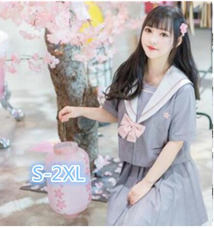 Japanse Stijl Schooluniform Meisjes Sakura Embroideried Lente Hoge School Vrouwen Sailor Suits Uniformen