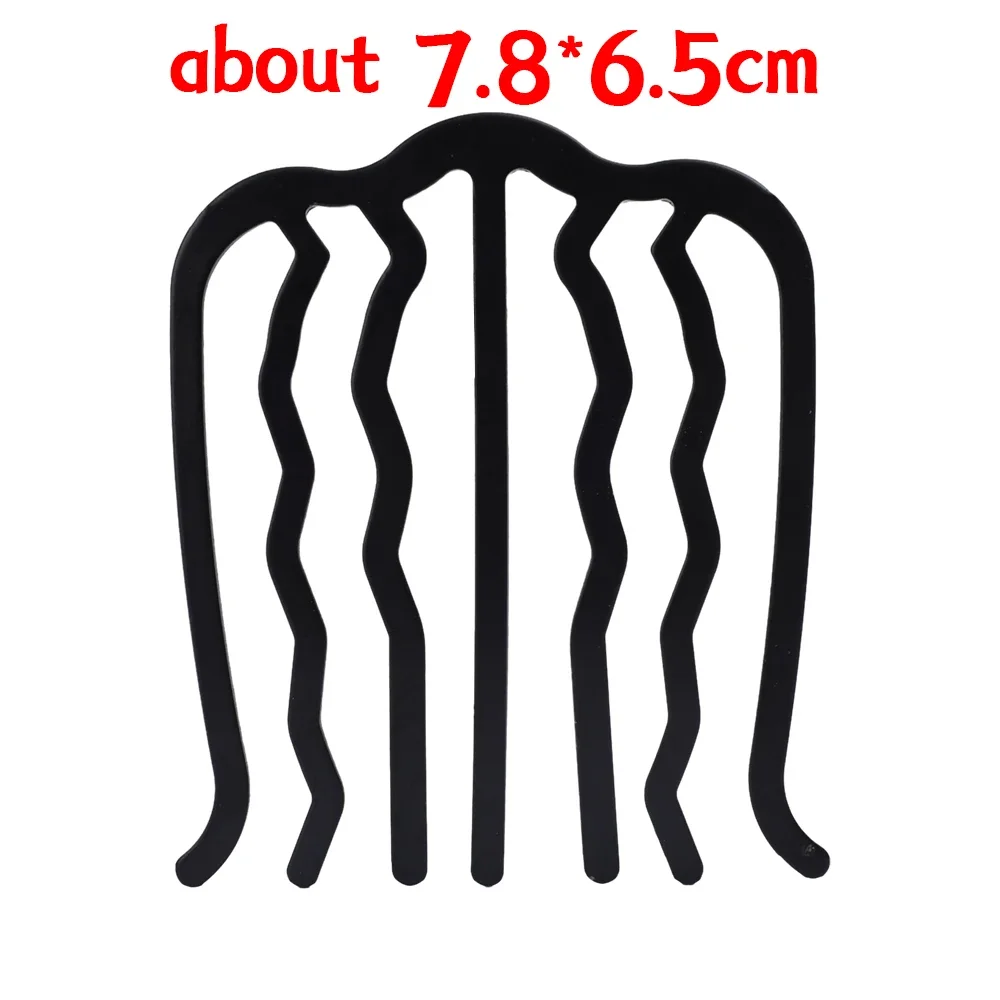 Peines para moño con lazo negro, horquilla para mujeres y niñas, horquilla trenzada en forma de U, Clips para el pelo, adornos para la cabeza, 1/3 Uds.: Gris