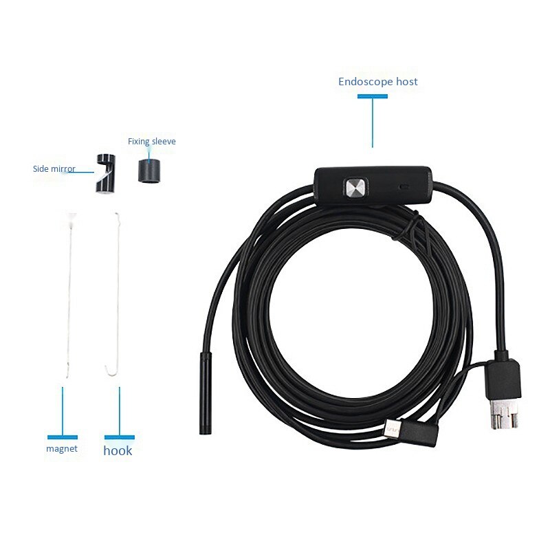 BEAU-USB Endoscoop, Hd Inspectie Camera , IP67 Waterdicht 6 Led Borescope Met 5.5Mm Probe