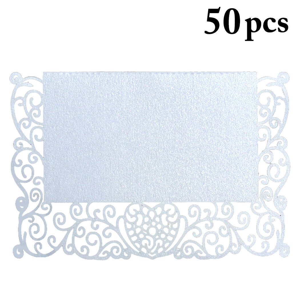 50PCS Wedding Place Card Decorative Hollow Table Tent Card Party Name Card