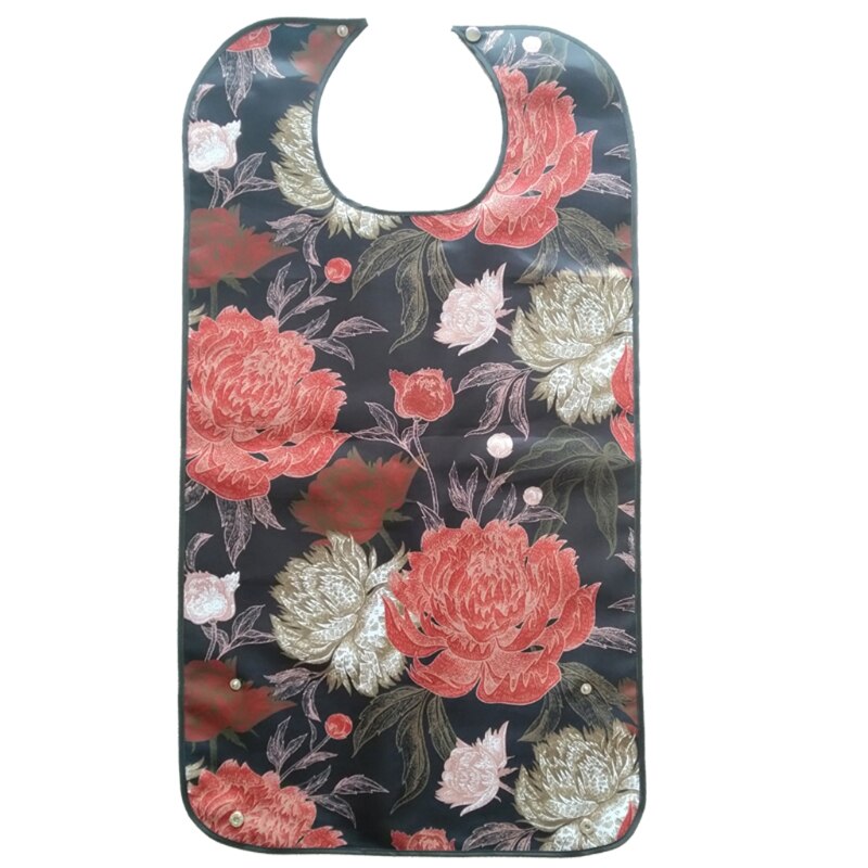 Reutilizável à prova dreágua adulto elder mealtime bib vestuário derramamento protetor de ajuda à deficiência avental floral flores impressão