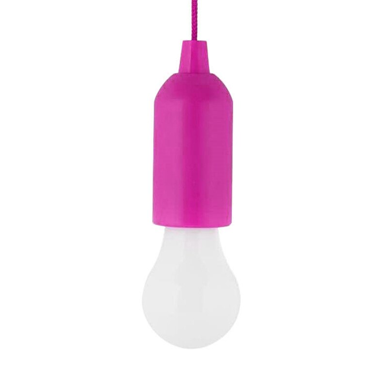 Portable LED Bulb Light Hanging Lamp Drawstring Lights Tent Camping Bulb Night Light Lantern For Parties Weddings Festivals BBQ: Pink