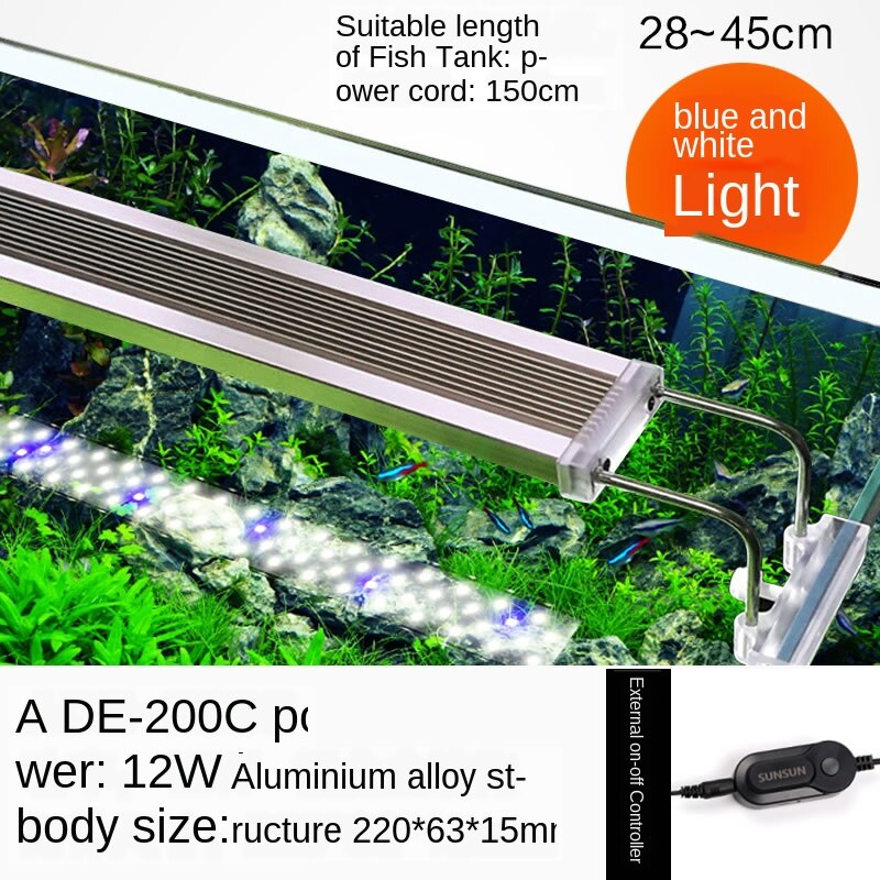 Aquarium led beleuchtung led gepflanzt aquarium beleuchtung aquarium lampe Gras Lampe Stroh tank lampwaterproof beleuchtung volle spektrum: ADE12W   For 28-45cm