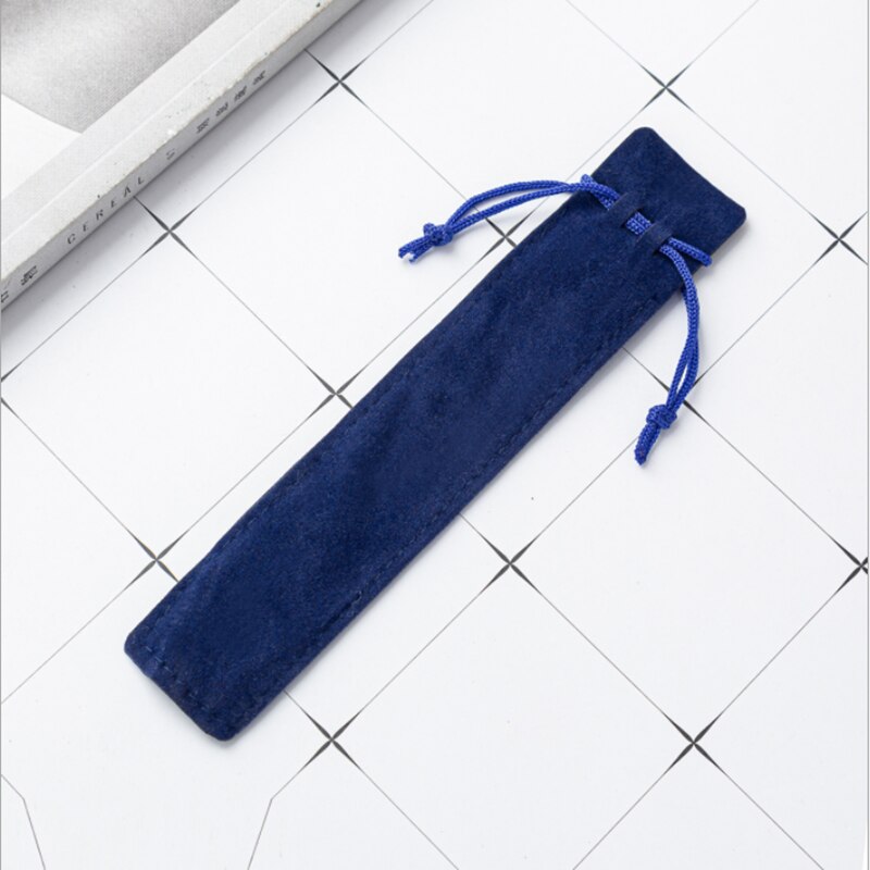 20 Pcs Black Velvet Pen Pouch Sleeve Holder Single Pen Bag Case Pencil Bag: 20pcs-blue
