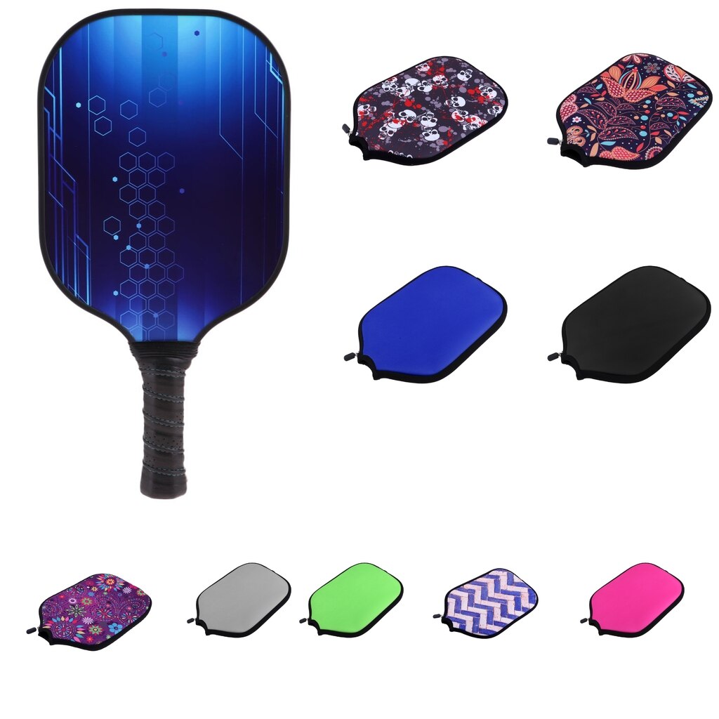 Premium Neoprene Pickleball Paddle / Racket Cover Zipper Protective Case Storage Holder Sleeve Bag Accessories - Various Colors