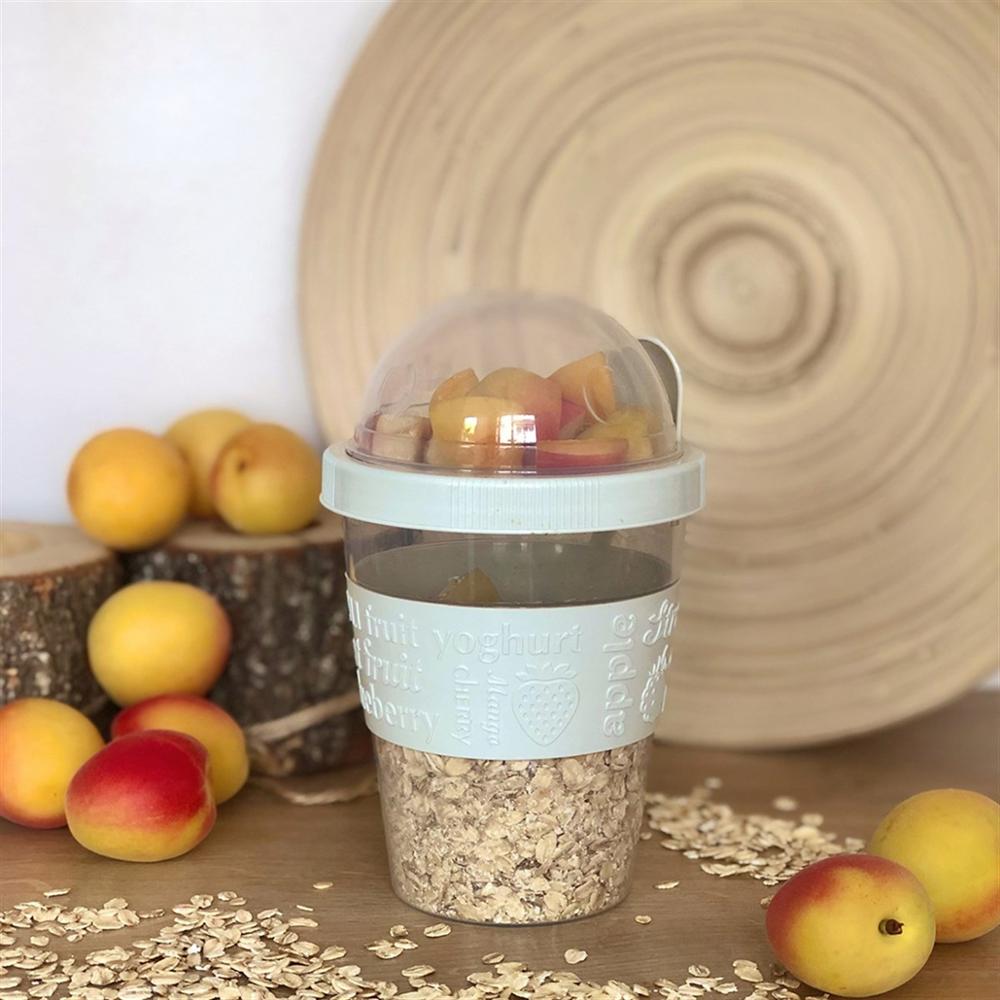 Chill To go Yoghurt Parfait cute cups muesli lunch box reusable Bottle Breakfast exotic Fruit with Spoon Holder party