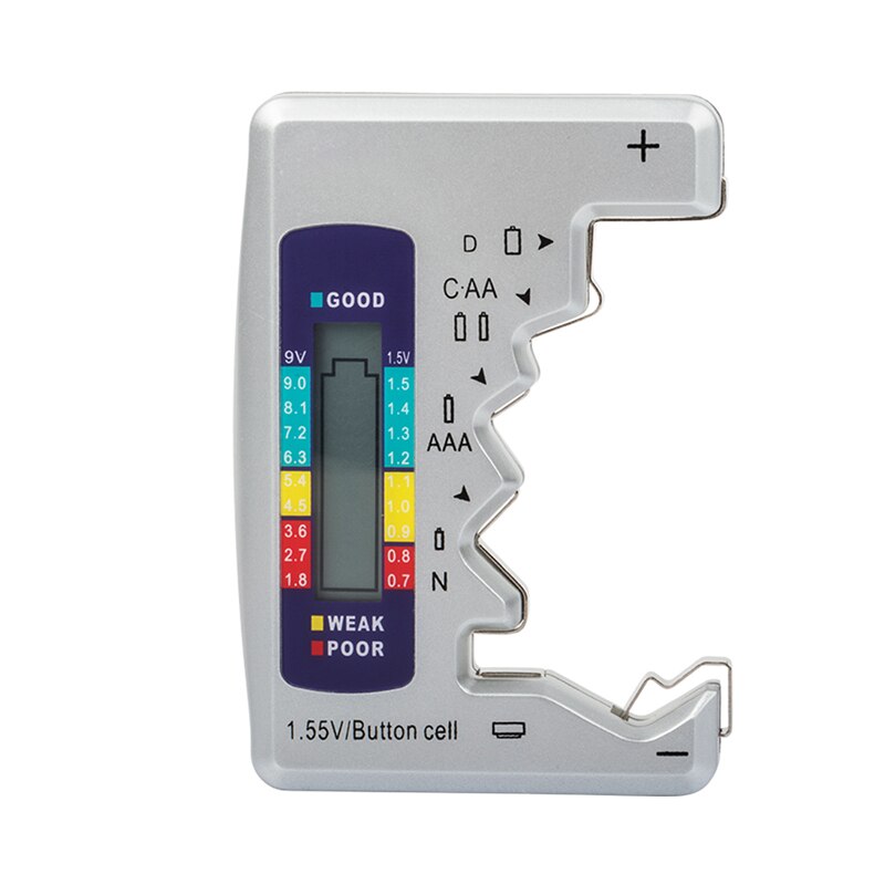 Digital Battery Tester Electricity Dry Battery Capacity Tester Measurable Battery Type 5/7 9V Battery Rechargeable Battery: Default Title