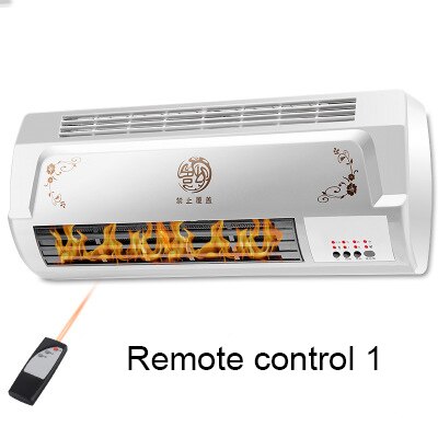 DMWD 220V Household Electric Heater Wall-mounted Remote Control Ceramic Thermal Heating Radiator Warmer Cooling Fans Ventilator: Remote control 1