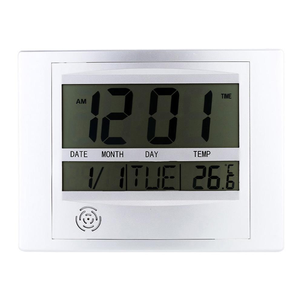 Digital LCD Home Office Decor Clock Indoor Temperature HOTCH Wall Clock Large Lcd Clock Wall Lcd Atomic Wall Clock