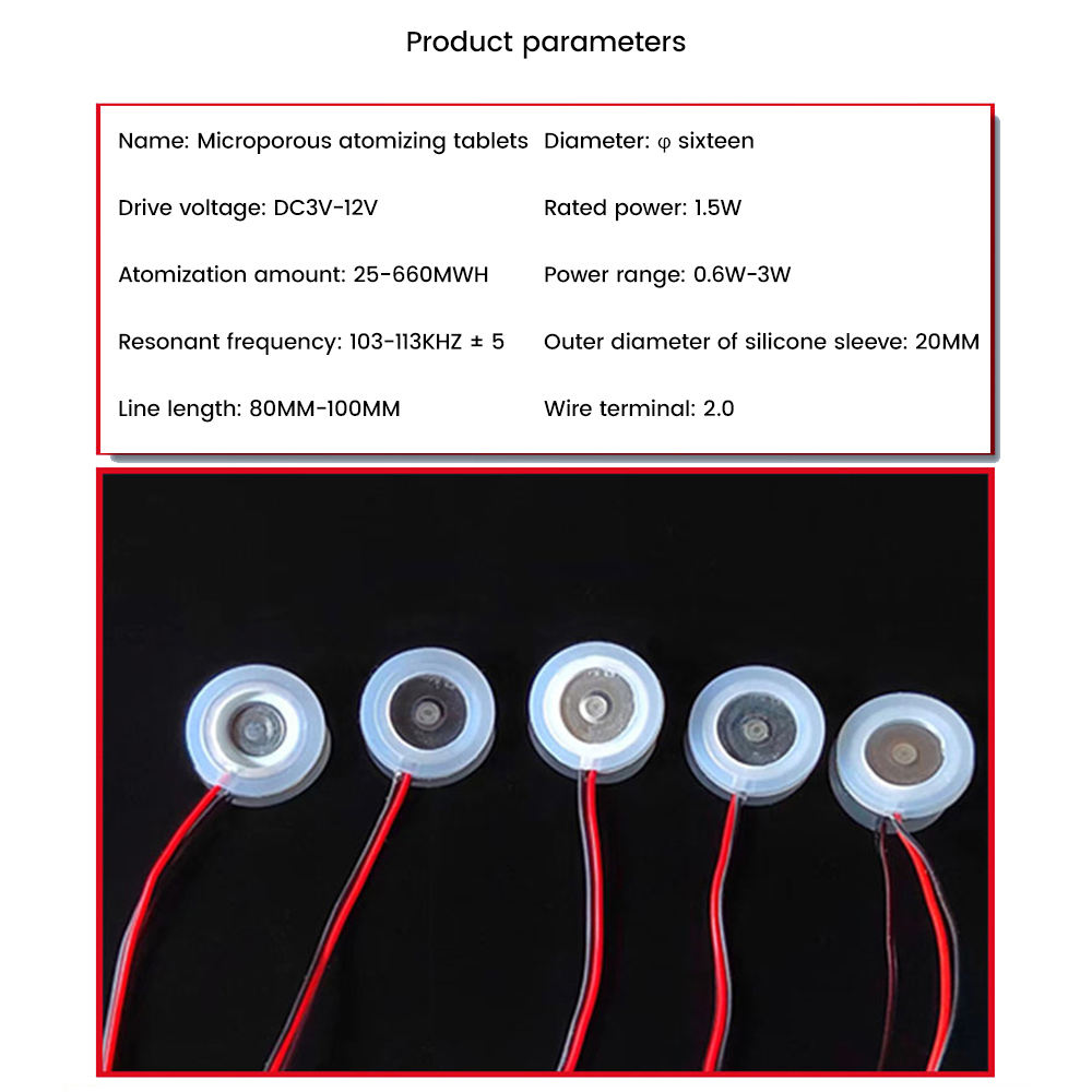 DC3-12V USB Mini Humidificateur DIY Analyste Brumisateur et Pilote Circuit Imprimé Brumisateur Atomisation Film Atomiseur Feuille Mini Osccorporelle