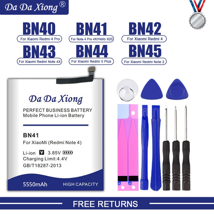 Bateria bn40 bn41 bn41l bn42 bn43 bn44 bn45, bateria para xiaomi redmi 5 plus 4 pro/note 4 4x/mi 4/note 5/note 2