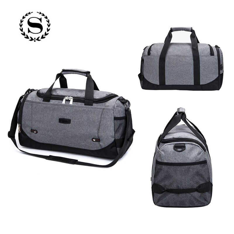 Scione unisex store rejsebagagetasker multifunktions duffel skuldertaske afslappet messenger bærbar pakke med skoopbevaring