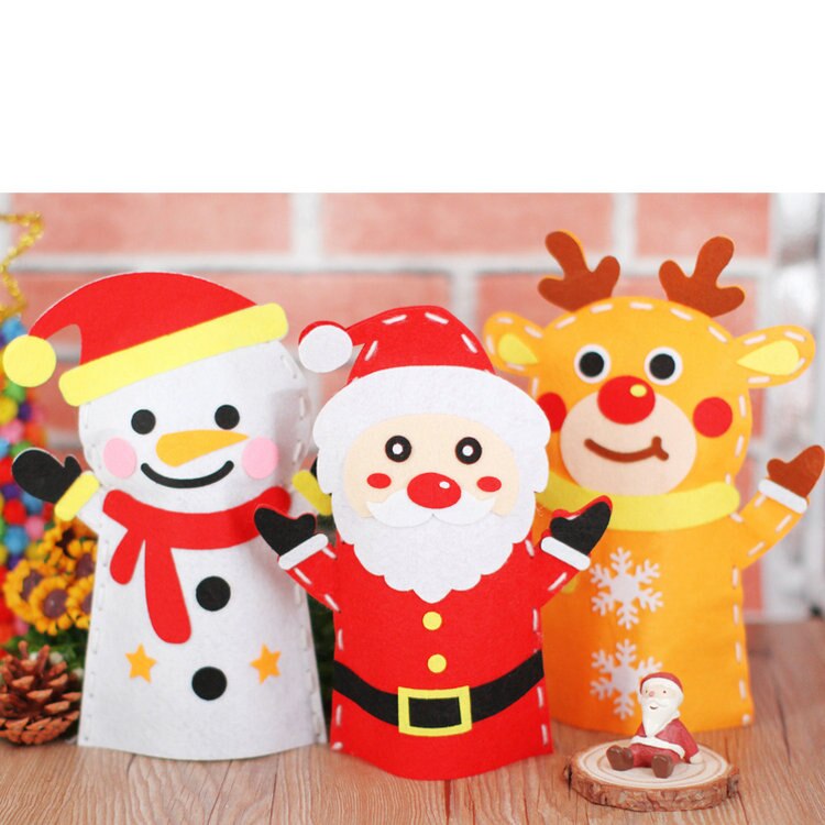 8 Stks/partij. Diy Vilt Xmas Kerstman Sneeuwpop Elanden Handpoppen Ambachten Kits Stof Handgemaakte Vroeg Leren Educatief Kleuterschool: 8PCS mix Xmas