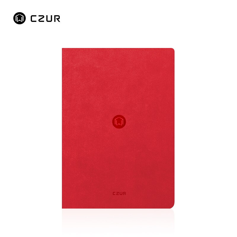 CZUR Smart Journal Notebook with OCR PU Leather Waterproof Cover Recycled Acid Free Paper Notepad for Office School Drawing: Red - Notebook