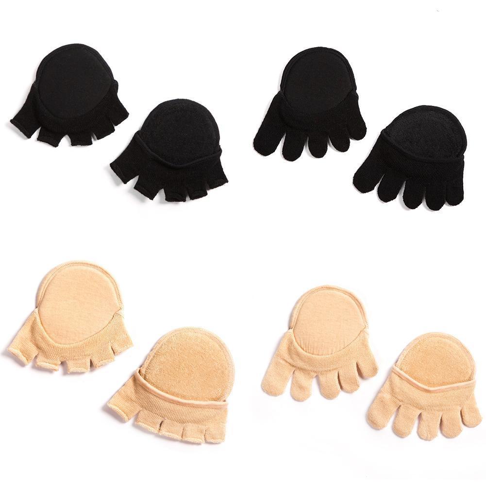 Japanse Half-Palm Vijf-Vinger Sokken Vrouwen Puur Katoen Pa Halve Yard Pad Lijm Verdikte Non-Slip Vingerloze Schuim Half Invi H2M0