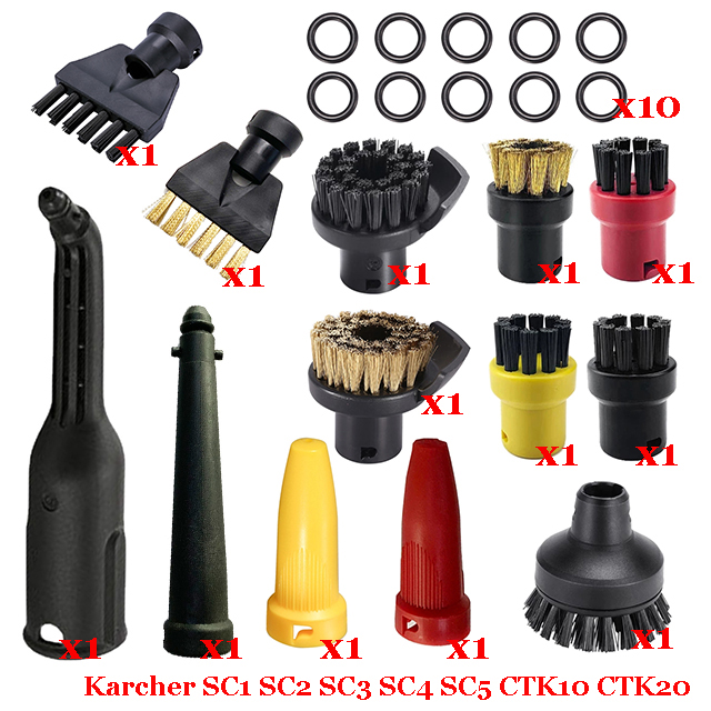 Para Karcher aspiradora de vapor máquina SC1 SC2 SC3 SC4 SC5 SC7 CTK10 CTK20 piezas cabezal de cepillo accesorios de boquilla potente: Verde militar