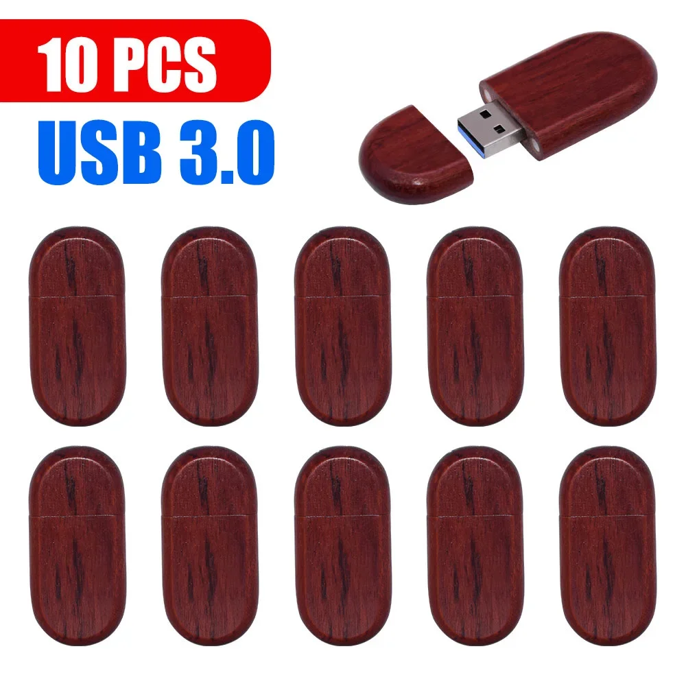 10 stk/parti usb-minnepinner i tre med 3.0 stk. gratis logo, 128gb 64gb . minnepenner, 16gb 32gb 8gb minnepinne til bedrifter, usb-pinne: Gul / 64gb