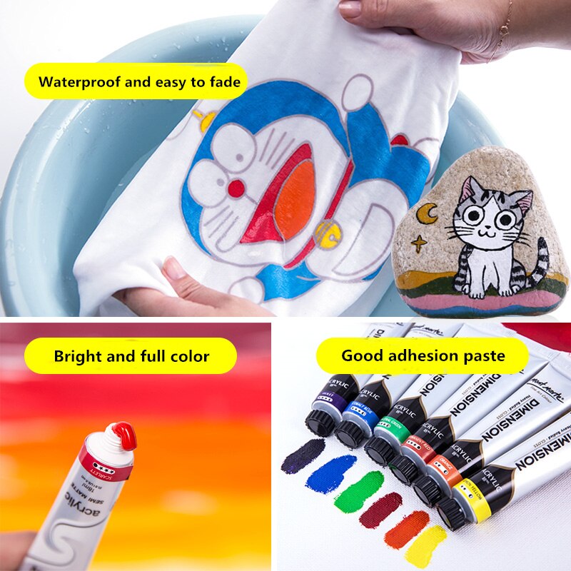 8pcs Metal fluorescent color acrylic paint set hand-painted wall painting textile paint DIY art material oil painting pigment