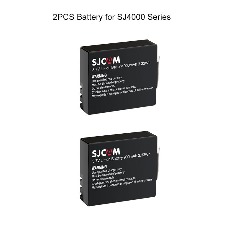 SJCAM SJ4000 batería 3,7 V Li-ion 900mAh baterías recargables de respaldo para SJCAM SJ4000 SJ5000 SJ5000X Elite WiFi Cámara de Acción: 2Battery