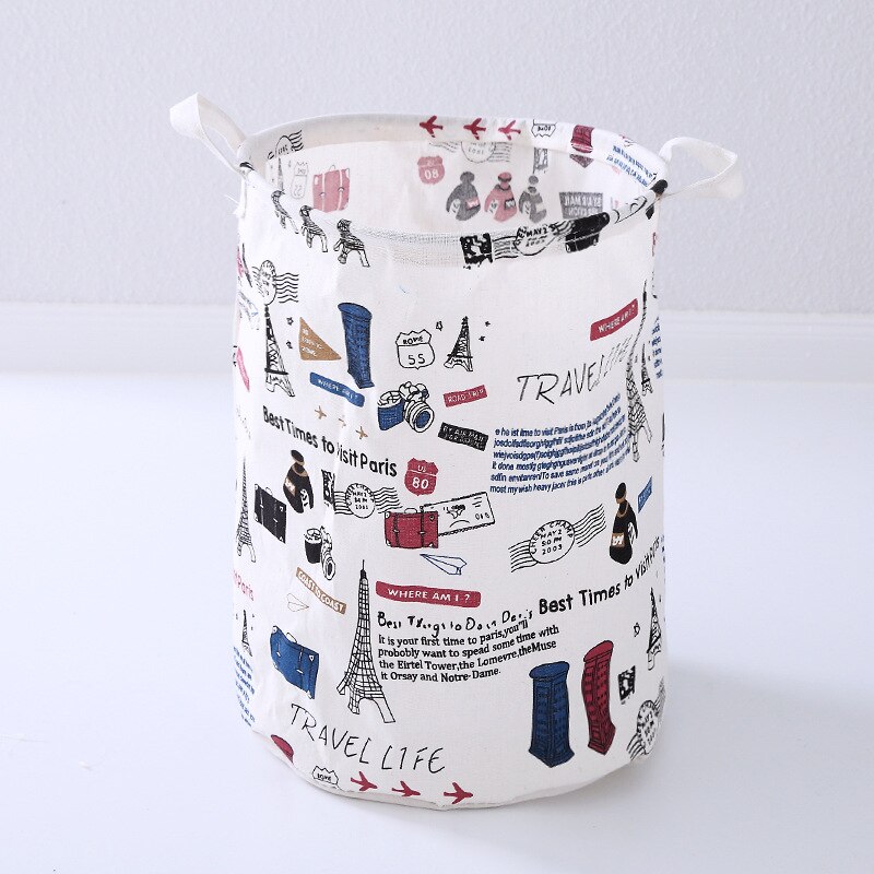 1PC pliable panier à linge grande capacité panier à linge vêtements rangement organisateur seau Homehold sac de rangement: Style 18