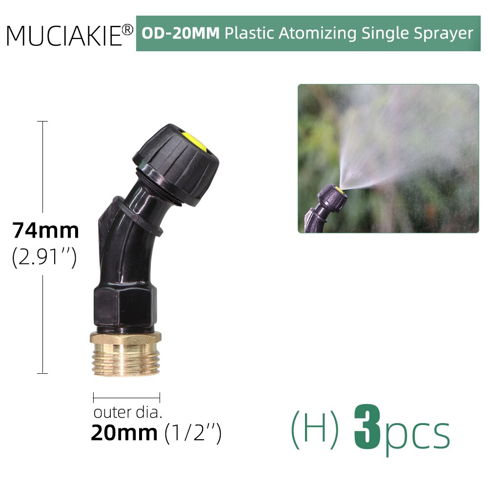 Agricultural Sprayer Nozzles Brass Atomizing Sprinklers Single Double Triple Heads Gardens Lawns Irrigation Spraying Accessories: Hx3pcs