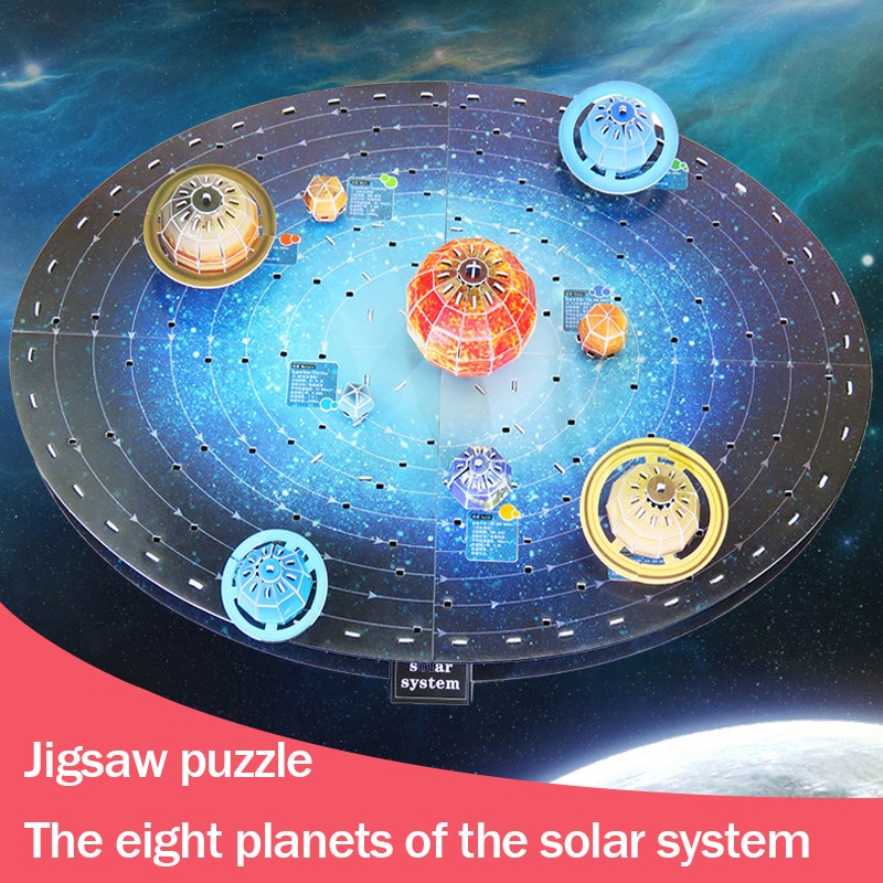 Sistema Solar de 8 planetas para niños y adultos, modelo de globo, rompecabezas tridimensional, montaje de planetas espaciales, juguete de papel, herramienta de enseñanza Manual