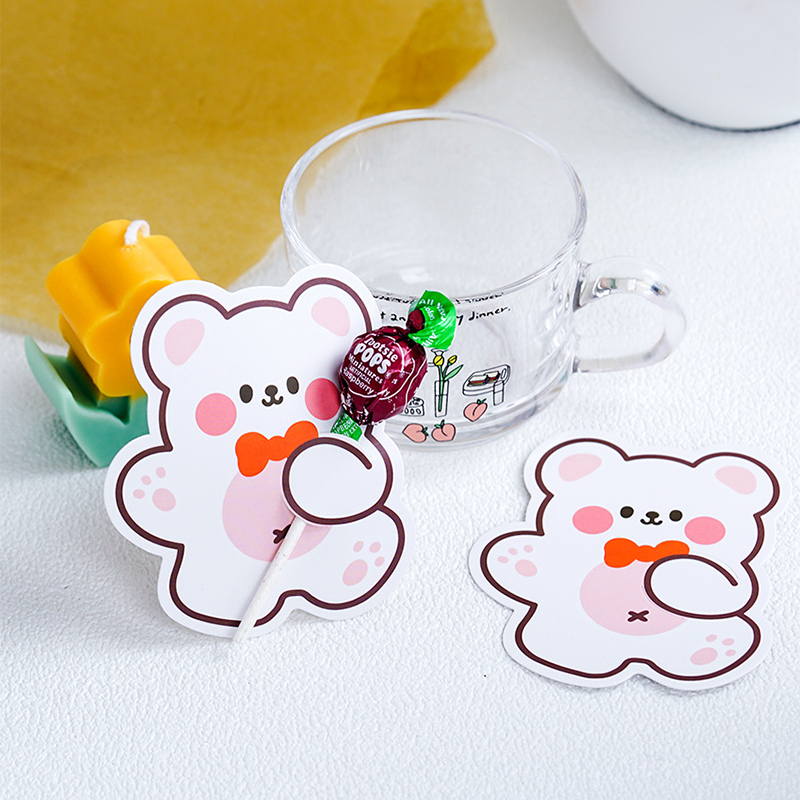 Cartes de décoration de sucettes de dessin animé mignon, 50 pièces, insectes abeilles coccinelle lapin, fournitures de fête d'anniversaire et de mariage, de bonbons pour enfants