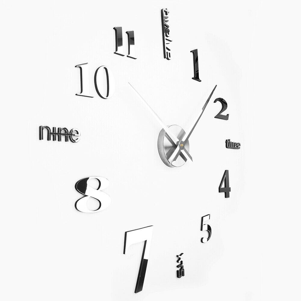 Top 3d vægur reloj de pared kvarts ur moderne diy ure stue store dekorative horloge murale klistermærker