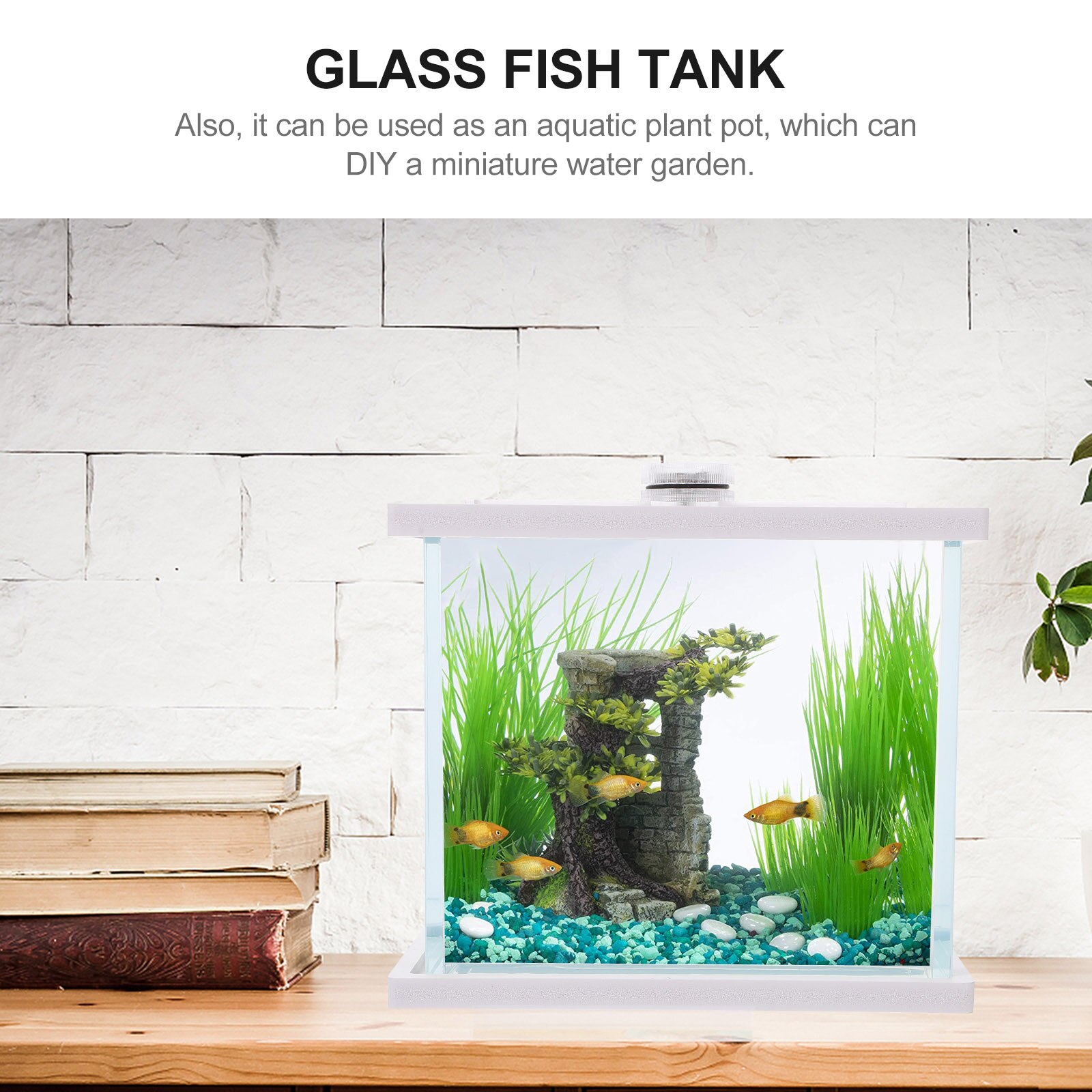 Multi-functional Fish Tank Glass Landscaping Aquarium Goldfish Container