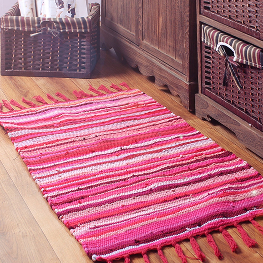 Retro Bohemian Hand Geweven Katoen Tapijt Tapijt Bed Tapijt Geometrische Vloermat Woonkamer Slaapkamer Tapijt Home Decor Cd