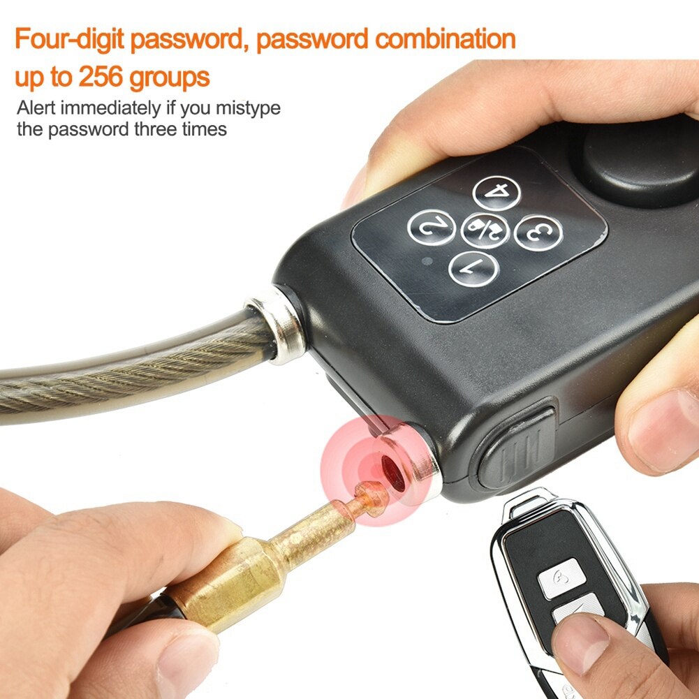Y787R Bike Lock Anti-Theft Security Wireless Remote Control Alarm Lock Electric Motorcycle Code Chain Lock