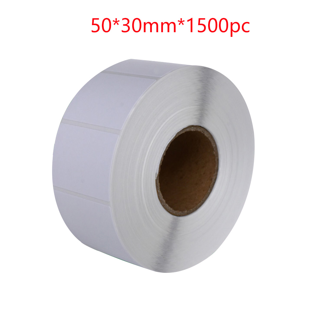 1500 pièces courrier résistant à l'huile ménage autocollant auto-adhésif étiquette étiquettes blanc étanche rouleau blanc thermique papier congélateur Anti rayure: 50mmx30mm