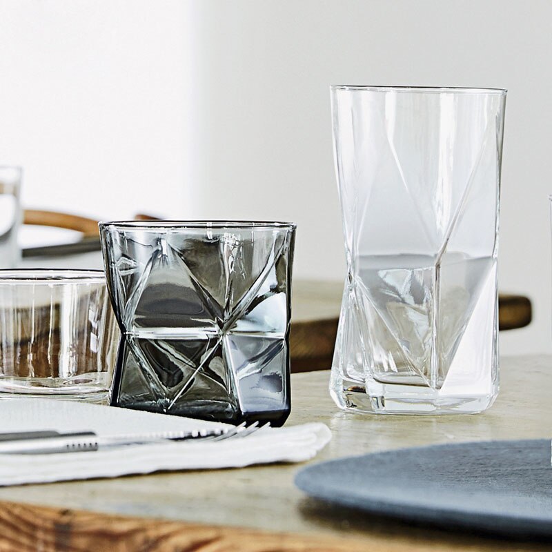 Creatieve Kleur Glas Huishouden Hittebestendige Thee Water Cup Sap Drinkware Persoonlijkheid Whisky Bier Wijn Glas Grijs 50JB033