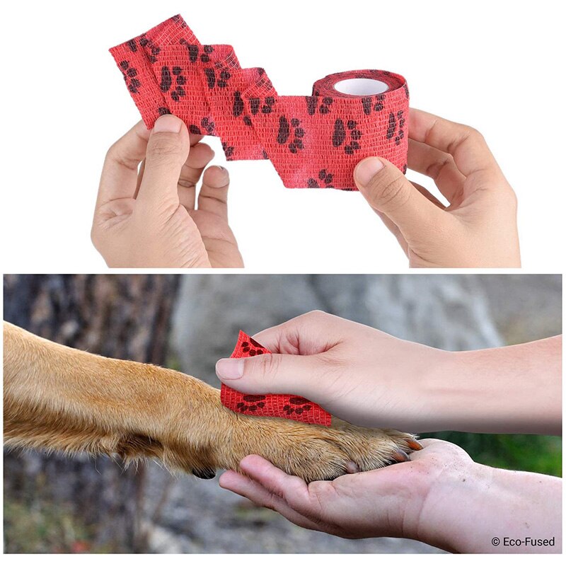 Pet Wrap Bandage Dog Cat Elastic Self Adhering Bandage Injury Wrap Tape for Wrist Ankle Sprains Swelling