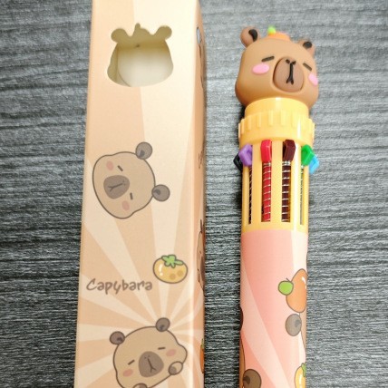 1 stücke Zehn farben kugelschreiber Karikatur Nette Farbe durch typ Multi funktionale unterschrift stift 12 farben neutral stift malerei preis: Weiß