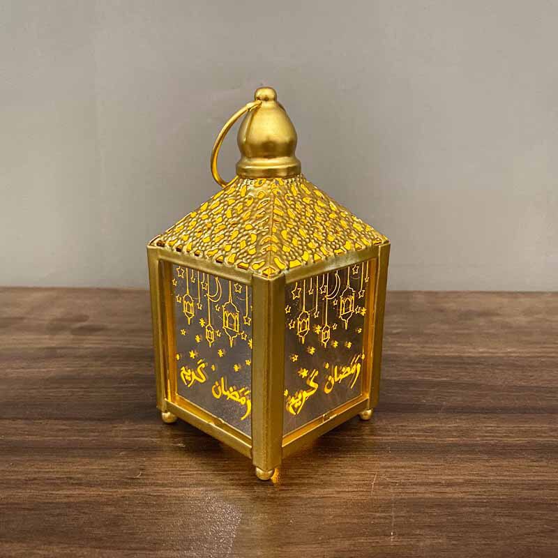 Golden/ White Ramadan Lantern Lamp Happy Eid Light Ramadan Interior Lamp Home Party Decoration Ornaments for B1