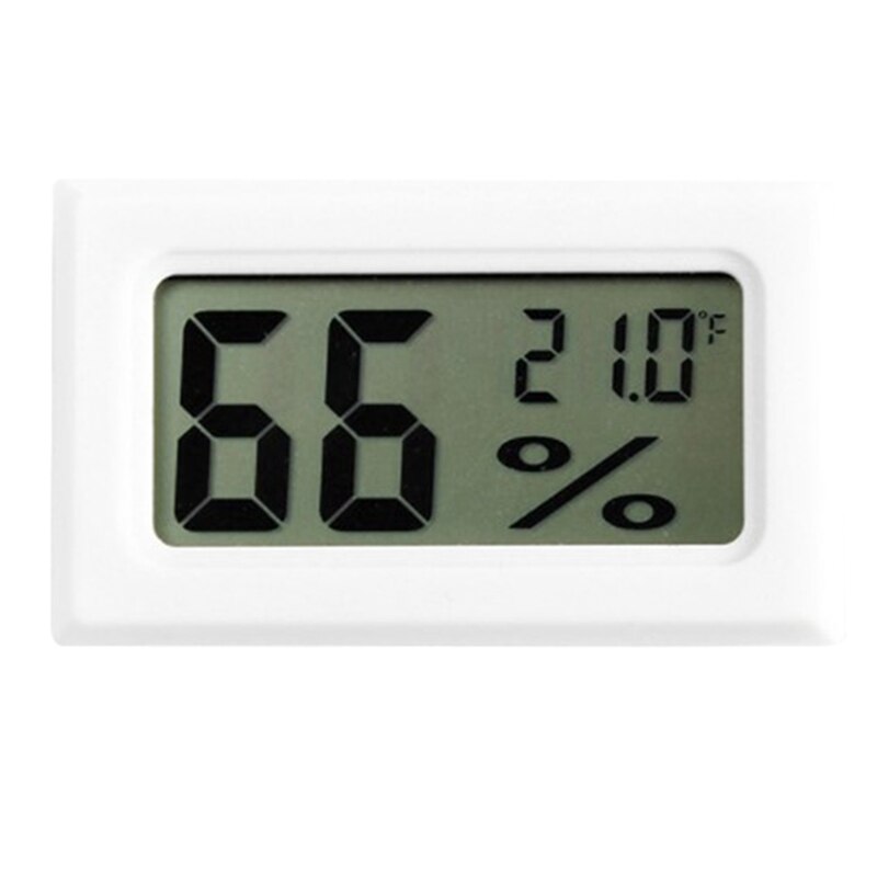 Wielofunkcyjny termometr higrometr automatyczny elektroniczny wskaźnik temperatury i wilgotności zegar duży ekran LCD: Mini biały