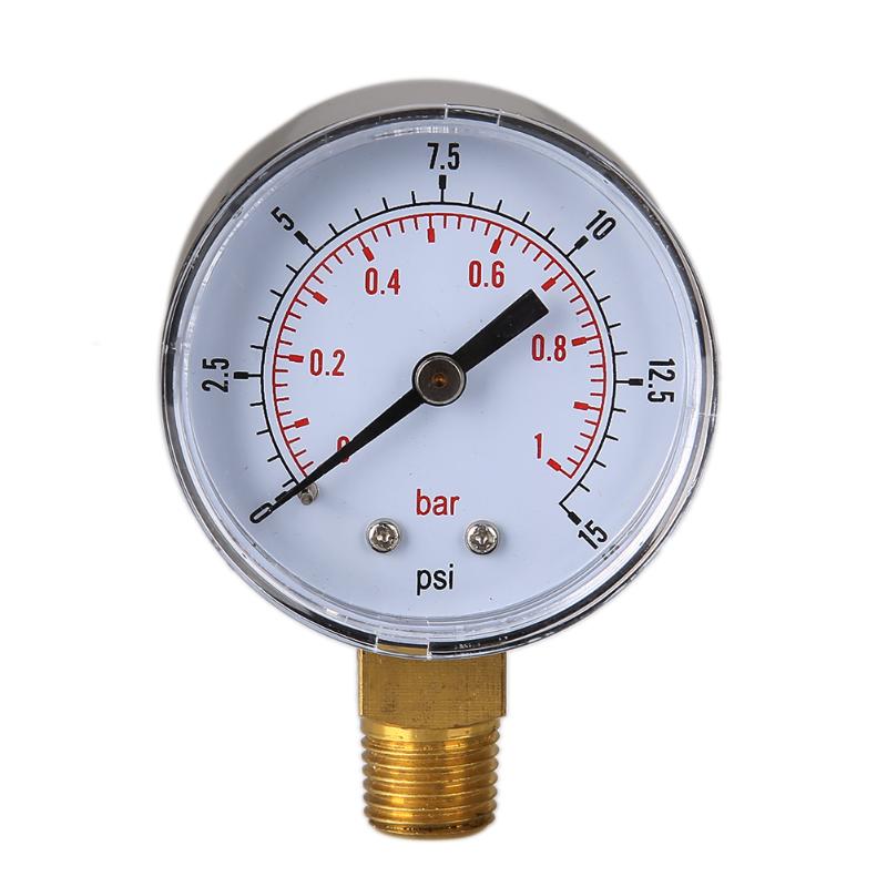 50mm 0/15 psi 0/1 bar painemittari polttoaineen ilman kompressori mittari hydraulinen painetesteri manometri kaksoisasteikon mittari