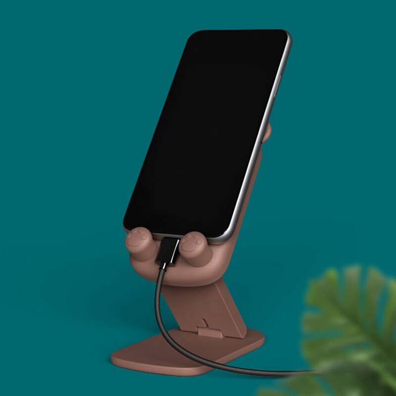 Niedlicher bären-tischhandyständer, cartoon-handyständer für ipad, ausziehbar, verstellbarer winkel, kompatibel mit allen handys/tablets.