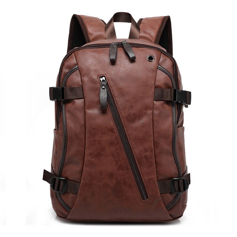 MAGIC UNION Men Oil Wax Leather Backpack Men's Casual Backpack & Travel Bags Western College Style Man Backpacks Mochila Zip Men: BP60300BR