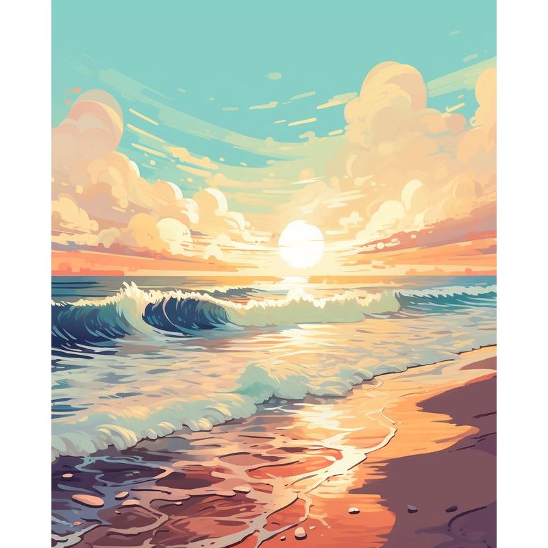 Foto benutzer definierte Malerei nach Zahlen See stück Kits für Erwachsene rahmenlose Ölgemälde nach Zahlen auf Leinwand Landschaft DIY digitale Farbe: Dark Khaki / 50x25 cm