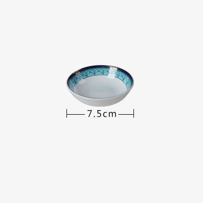 Luxury Bone China Dishes and Plates Sets Blue Ceramic Dinner Plates Restaurant Supplies Serving Dish: Sauce dish