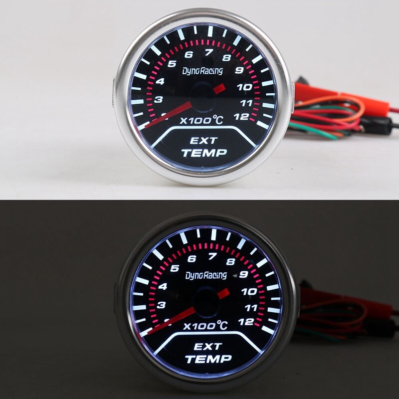 Dyno Racing 2 Inch 52Mm 12V Auto Exhaust Gas Temp Temperatuurmeter Egt Meter Smoke Lens